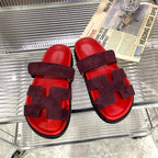 HERMES CHYPRE SANDAL CHERRY MIX JAM SUEDE