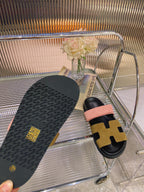 HERMES CHYPRE SANDAL ARMY MIX LIGHT PINK SUEDE