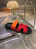 HERMES CHYPRE SANDAL RED MIX ORANGE SUEDE
