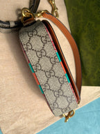 GUCCI MINI 13 HANDBAG IN LIGHT PINK AND BEIGE CANVAS
