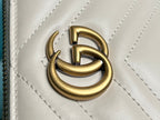 GUCCI MARMONT MINI 22 HANDBAG IN WHITE CALFSKIN