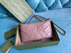 GUCCI MARMONT MINI 22 HANDBAG IN LIGHT PURPLE CALFSKIN
