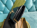 GUCCI BLONDIE SHOULDER BAG 21 IN BLACK CALFSKIN GOLD HARDWARE