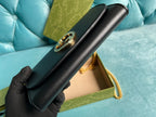 GUCCI BLONDIE SHOULDER BAG 21 IN BLACK CALFSKIN GOLD HARDWARE