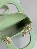 DIOR MICRO LADY 12 BAG IN LIGHT GREEN LAMBSKIN