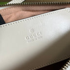 GUCCI MARMONT SMALL 23 HANDBAG IN WHITE CALFSKIN WITH GOLDEN LOGO