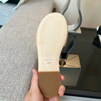 CHANEL mule sandal beige quilted lambskin