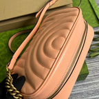 GUCCI MARMONT SMALL 24 MATELASSÉ IN PEACH PINK CALFSKIN