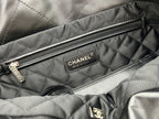 CHANEL MEDIUM 37 HANDBAG IN BLACK CALFSKIN SILVER HARDWARE