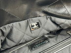 CHANEL MEDIUM 37 HANDBAG IN BLACK CALFSKIN SILVER HARDWARE