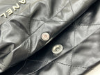 CHANEL MEDIUM 37 HANDBAG IN BLACK CALFSKIN SILVER HARDWARE