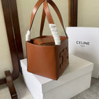 CELINE CUIRTRIOMPHE 15 BROWN IN STOCK JAPAN HANDBAG CALFSKIN