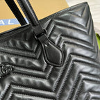 GUCCI MARMONT LARGE 38 TOTE IN BLACK CALFSKIN