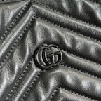 GUCCI MARMONT LARGE 38 TOTE IN BLACK CALFSKIN