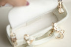 DIOR LADY D-JOY MICRO 16 IN WHITE LAMBSKIN