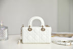 DIOR LADY D-JOY MICRO 16 IN WHITE LAMBSKIN