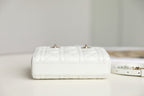 DIOR LADY D-JOY MICRO 16 IN WHITE LAMBSKIN