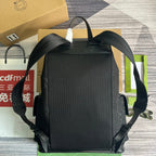 GUCCI OPHIDIA LARGE 42 BACKPACK IN BLACK CANVAS AND CALFSKIN