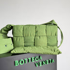 BOTTEGA VENETA CASSETTE 32 BAG IN GREEN FERN POLYAMIDE