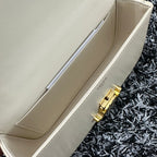CELINE TRIPHOME 20 WHITE COWHIDE LEATHER CHAIN STRAP BAG