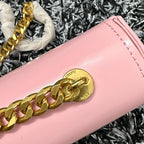 CELINE TRIPHOME 20 PINK PASTEL COWHIDE LEATHER CHAIN STRAP BAG