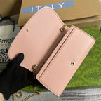 GUCCI BLONDIE SHOULDER BAG 21 IN LIGHT PINK CALFSKIN GOLD HARDWARE