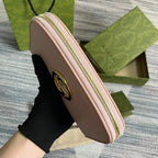 GUCCI BLONDIE 21 FULL ZIP WALLET IN LIGHT PINK CALFSKIN