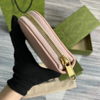 GUCCI BLONDIE 21 FULL ZIP WALLET IN LIGHT PINK CALFSKIN