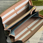 GUCCI BLONDIE 21 FULL ZIP WALLET IN LIGHT PINK CALFSKIN