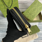 GUCCI BLONDIE 21 FULL ZIP WALLET IN BLACK CALFSKIN