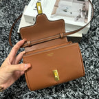 CELINE CLASSIC MINI 18 CINNAMON BROWN CALFSKIN