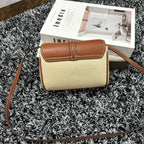 CELINE CLASSIC MINI 18 WHITE BROWN CALFSKIN
