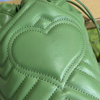 GUCCI MARMONT 17 BUCKET BAG IN LIGHT GREEN CALFSKIN