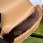 GUCCI MARMONT QUILTED SHOULDER BAG 18 IN CIDER BROWN CALFSKIN