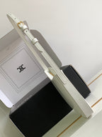 CELINE CROQUE 18 GLOSSY CALFSKIN WHITE