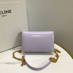 CELINE WALLET ON CHAIN MARGO 19 IN LIGHT LILAC SMOOTH CALFSKIN GOLD HARDWARE