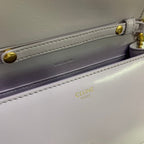 CELINE WALLET ON CHAIN MARGO 19 IN LIGHT LILAC SMOOTH CALFSKIN GOLD HARDWARE
