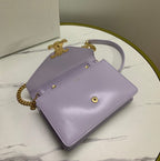 CELINE WALLET ON CHAIN MARGO 19 IN LIGHT LILAC SMOOTH CALFSKIN GOLD HARDWARE