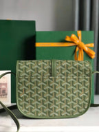 BELVEDERE MM BAG 21 IN GREEN GOYARDINE CANVAS AND CALFSKIN