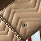 GUCCI MARMONT QUILTED HANDBAG 20 IN BEIGE CALFSKIN