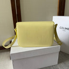 CELINE CLASSIQUE TRIOMPHE BAG 22 IN YELLOW CALFSKIN