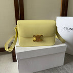 CELINE CLASSIQUE TRIOMPHE BAG 22 IN YELLOW CALFSKIN