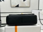 CHANEL SMALL 23 FLAP BAG IN BLACK CALFSKIN GOLD HARDWARE