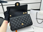 CHANEL SMALL 23 FLAP BAG IN BLACK CALFSKIN GOLD HARDWARE