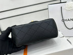 CHANEL SMALL 17 FLAP BAG IN BLACK CALFSKIN GOLD HARDWARE
