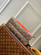 LOUIS VUITTON LV x YK ONTHEGO 25 IN BROWN MONOGRAM COATED CANVAS AND CALFSKIN PUMPKIN PATTERN