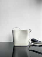 CELINE CUIR TRIPHOME 19 WHITE SMOOTH CALFSKIN BUCKET BAG