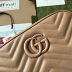 GUCCI MARMONT SHOULDER BAG 24 IN BEIGE CALFSKIN