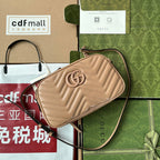 GUCCI MARMONT SHOULDER BAG 24 IN BEIGE CALFSKIN