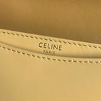 CELINE TRIOMPHE SHINY CALFSKIN HANDBAG 18 YELLOW PASTEL